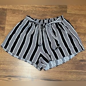 Black & White Striped Shorts- Women’s Small